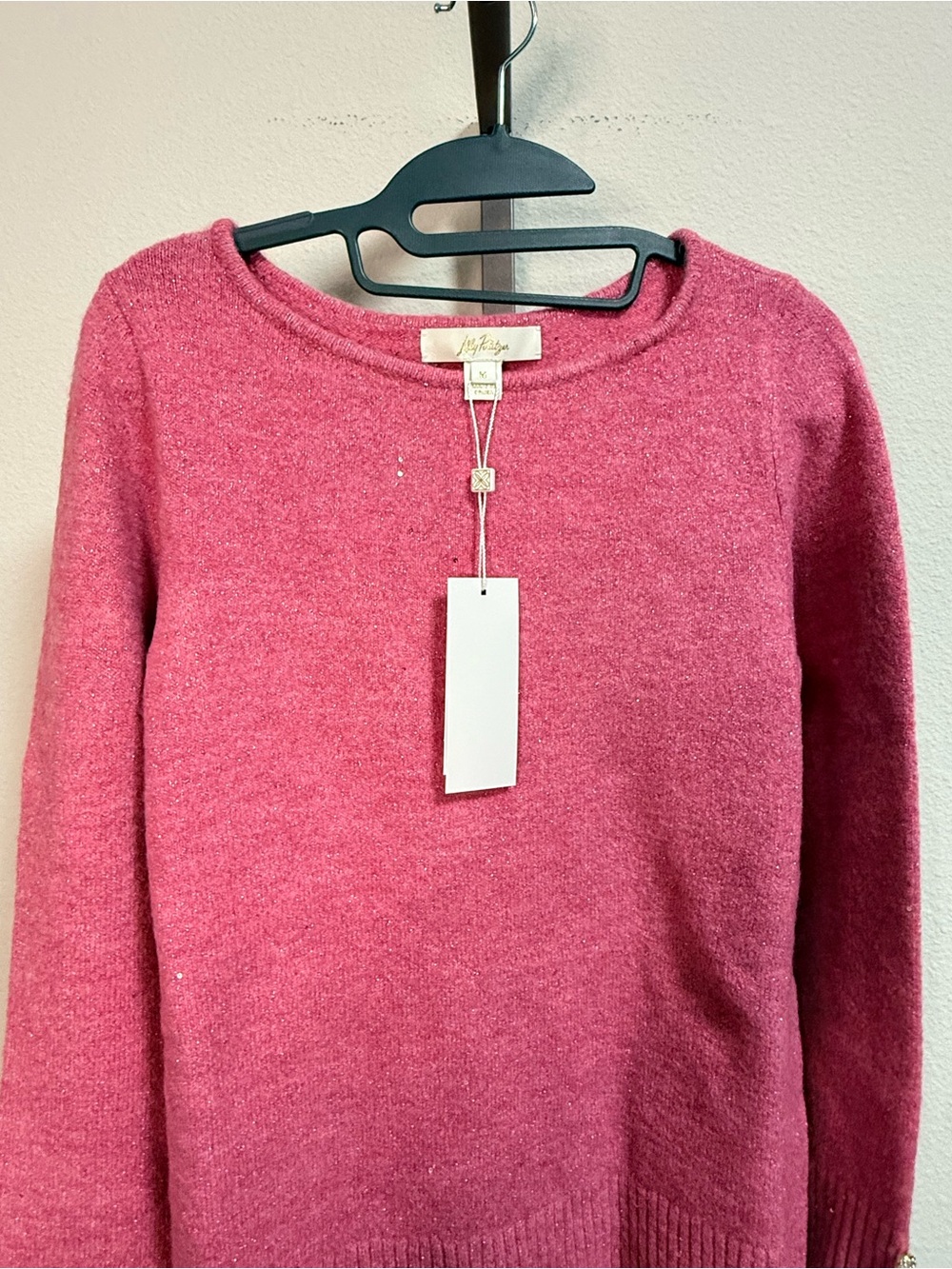 NWT Lilly Pulitzer Lola Sequin Sweater in Confetti Pink Metallic - Picture 8 of 16